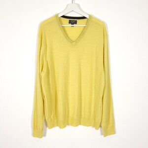 Club Room Yellow Wool Blend V Neck Sweater
